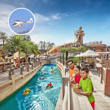 12 Mins Helicopter Tour & Wild Wadi Waterpark